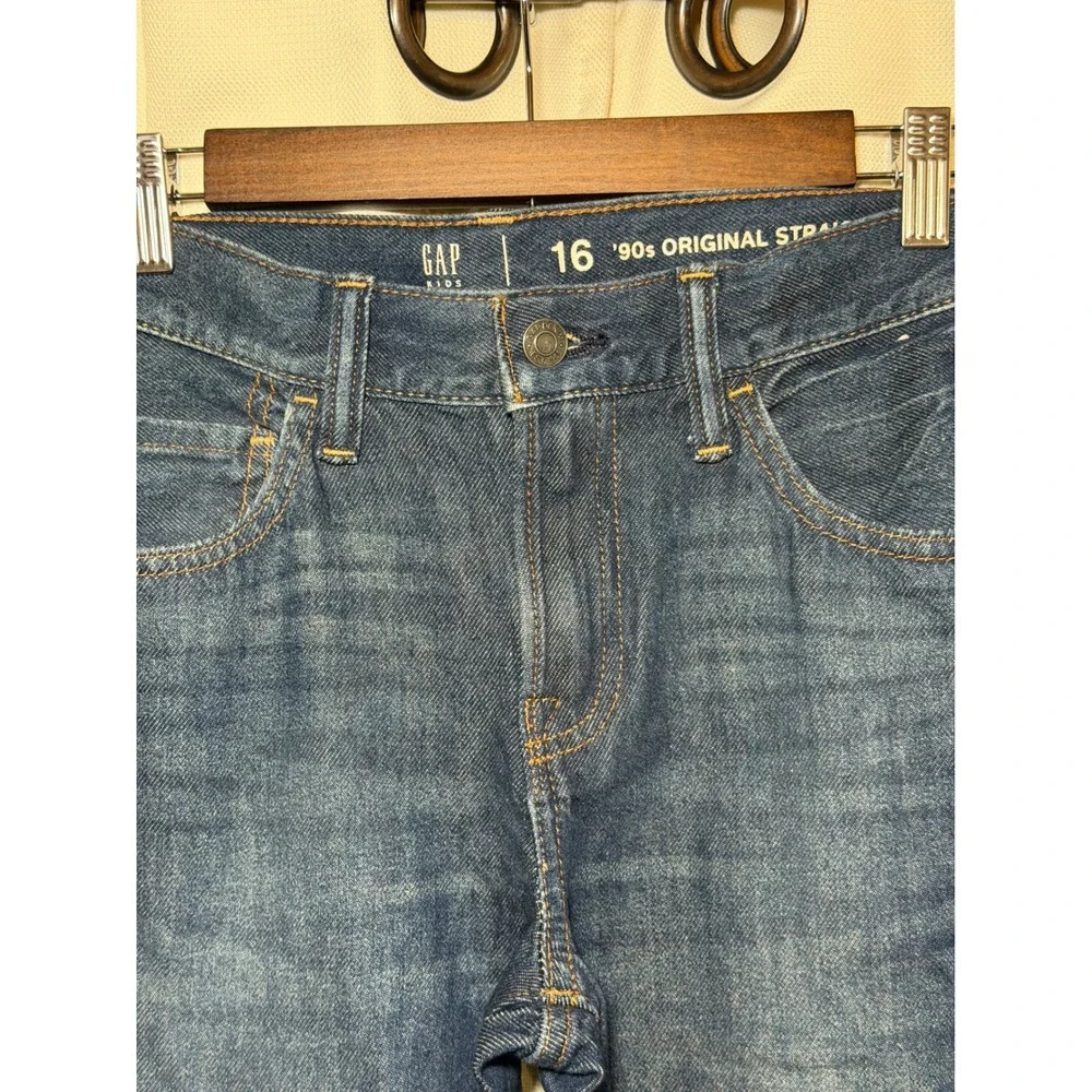 Gap Kids '90s Original Straight Jeans Youth Size 16 NWT Medium Wash Denim